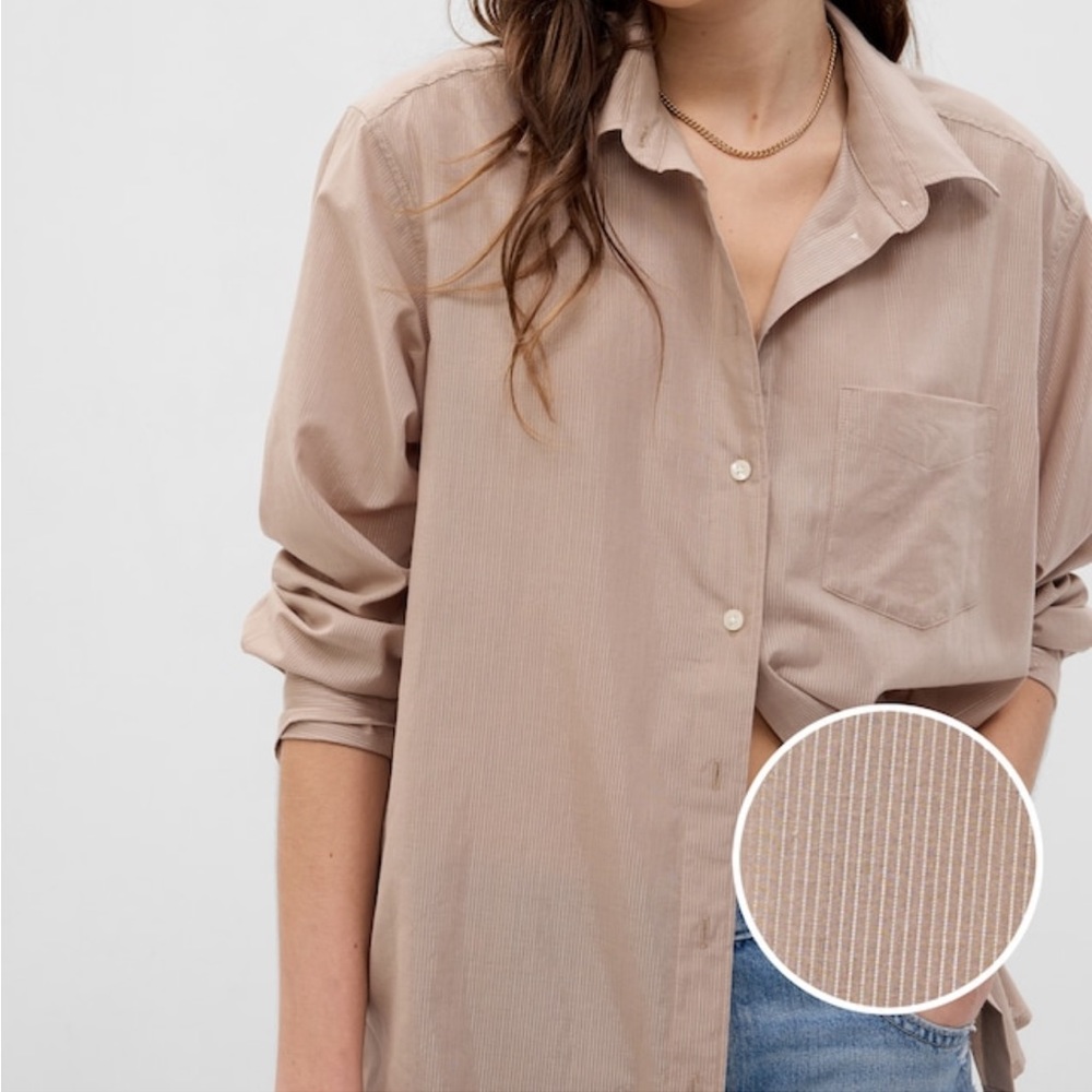 Gap Metallic Stripe Big Shirt